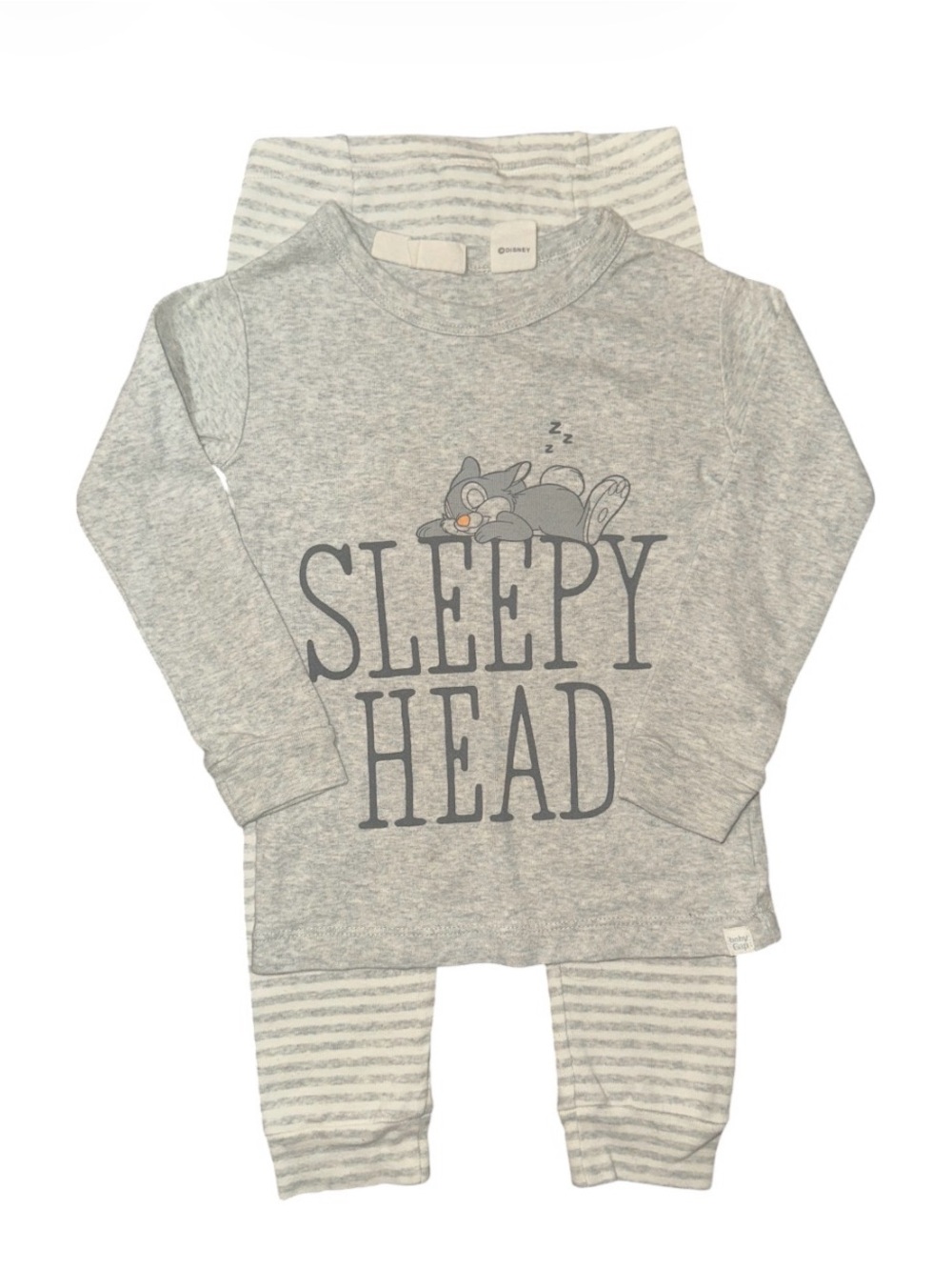 GAP x Disney Organic Cotton Gray 'Sleepy Head' Kids Pajama Set